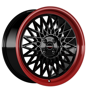 EAN 4051665051483, BORBET B BLACK RIM RED, 7x17 ET:30 ML:64.1