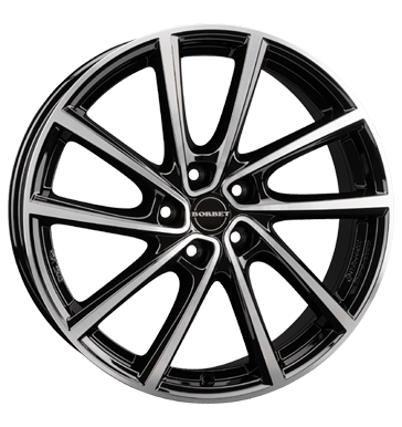 EAN 4051665053777, BORBET V BLACK POLISHED GLOSSY, 7x19 ET:38 ML:65.1