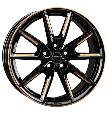 EAN 4051665058437, BORBET LX18 BLACK GLOSSY GOLD SPOKE RIM, 8x18 ET:40 ML:66.6