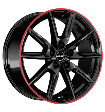 EAN 4051665059847, BORBET LX19 BLACK GLOSSY RED RING, 8x19 ET:40 ML:66.5