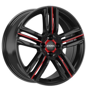 Ronal Ronal R57 MCR jetblack-red spoke 7.5 × 18.0