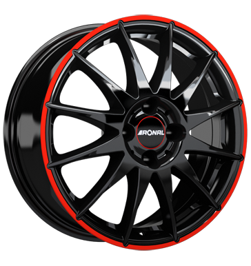 Ronal Ronal R54 MCR jetblack-red rim 7.0 × 16.0