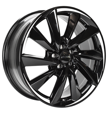 Ronal Ronal R70 jetblack white tail 7.5 × 18.0
