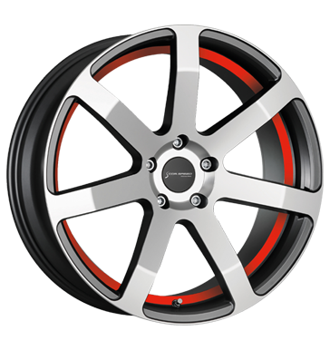 Corspeed Challenge highgloss gunmetal-Polished undercut Color Trim rot